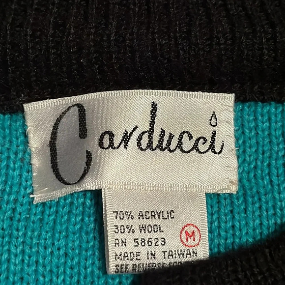 Carducci OpenFront Cardigan Sweater Acrylic Wool Blend Western Black Pink Purple - Picture 6 of 6